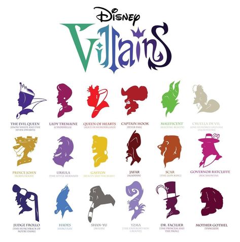 Disney Villain Silhouette, Disney Villains Sketches, Disney Villains Drawings, Disney Villain Tattoo, Disney Villains Party, Disney Female Villains, Villans Disney, Villain Drawing, Villain Tattoo