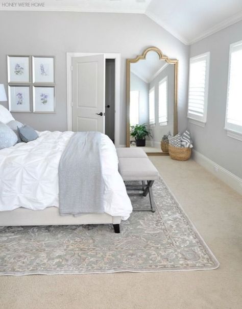 Honey We're Home: Neutral Master Bedroom Refresh Casa Vintage, Trendy Bedroom, Gray Bedroom, Bedroom Refresh, Bedroom Paint, Remodel Bedroom, Master Bedrooms Decor, Beautiful Bedrooms, Bedroom Colors