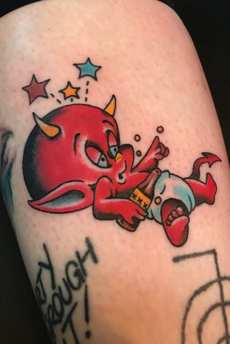 Hot Stuff Tattoo, Tattoos Traditional, Funky Tattoos, Devil Tattoo, Custom Playing Cards, Drawing Ideas List, Traditional Flash, Old School Tattoo Designs, Cowgirl Art