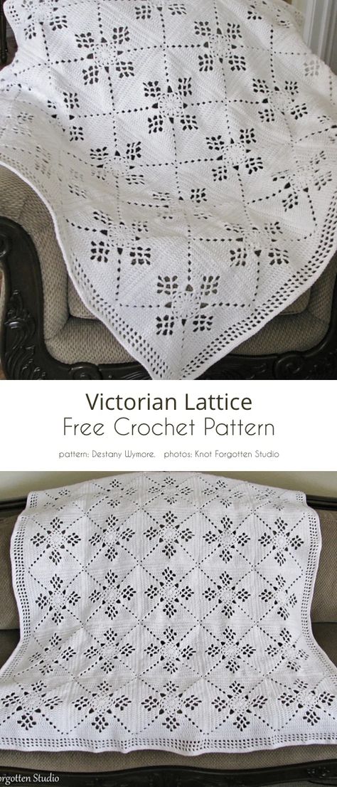 All White Quilt Ideas, Free Victorian Crochet Patterns, Crochet Victorian Lattice Square, Victorian Crochet Blanket, Victorian Lattice Square Blanket, Crochet Victorian Pattern, Free Crochet Bedspread Patterns, Afgan Square Crochet Pattern Free, Crochet Blanket White