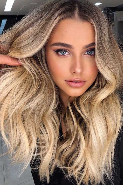 beige blonde hair color , hair color ideas #haircolor #blondehair balayage hair color, blonde balayage #balayage Light Brown Hair Root Smudge, Blonde Hairstyles For Brunettes, Neutral Blonde Hair Dark Roots, Mousey Blonde Hair Balayage, Root Fade Blonde Balayage, Blond Hair Dark Eyebrows, Melted Blonde Hair, Balayage Blonde Hair Dark Roots, Blonde Hair Ideas For Pale Skin