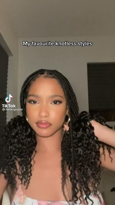 Box Braid Ideas Styling, Knotless Boxbraids Hairstyle, Knotless Braids 4c Hair, Pigtails With Box Braids, Protective Box Braid Styles, Style In Winter Outfit Ideas, Ideas For Braids Black Women, Box Braids Two Ponytails, Hairstyles To Put Knotless Braids In