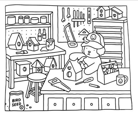 Bobbie Goods Coloring Pages Colored In, Cute Aesthetic Coloring Pages, Bobbie Goods Coloring Pages, Bobbie Goods Coloring, Lilo En Stitch, Chibi Coloring Pages, Bobbie Goods, Bear Coloring Pages, Detailed Coloring Pages