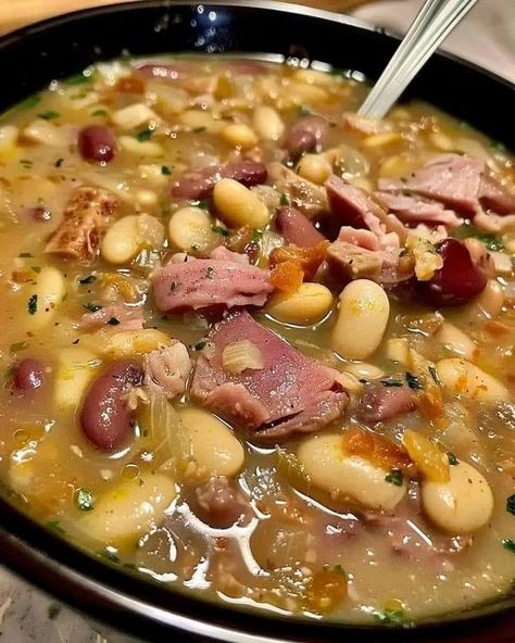 Bean And Ham Hock Soup, Ham Hock Soup, White Beans And Ham, Ham Hocks And Beans, Warm Soup Recipes, Ham Hocks, Quick Soup Recipes, Quick Soup, Ham Hock