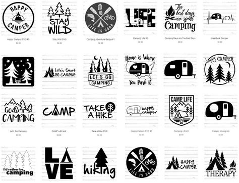 Free Svg Camping, Free Camping Svg Files For Cricut, Camping Svg Files Free, Kayak Hacks, Cricut Cheat Sheets, Projet Cricut, Svgs Free, Craft Cricut, Free Svgs