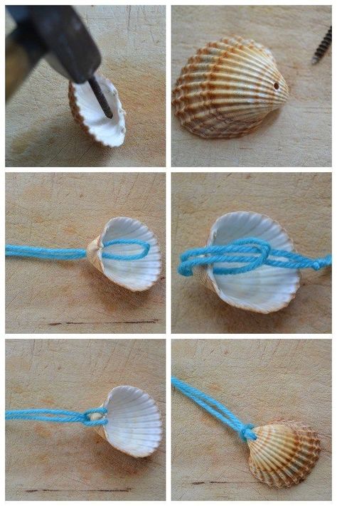 Seashell Jewellery, Asthetic Pics, Seashell Projects, Shells Diy, Hanging Craft, Shell Crafts Diy, Seashell Jewelry, Seashell Art, Beach Crafts