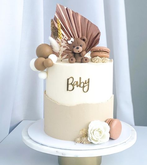 Gateau Gender Reveal, Creative Cake Designs, Baby Shower Cake Ideas, Baby Gender Reveal Party Decorations, S Cake, Cake Boutique, Edible Favors, Unisex Baby Shower, Elegant Baby Shower