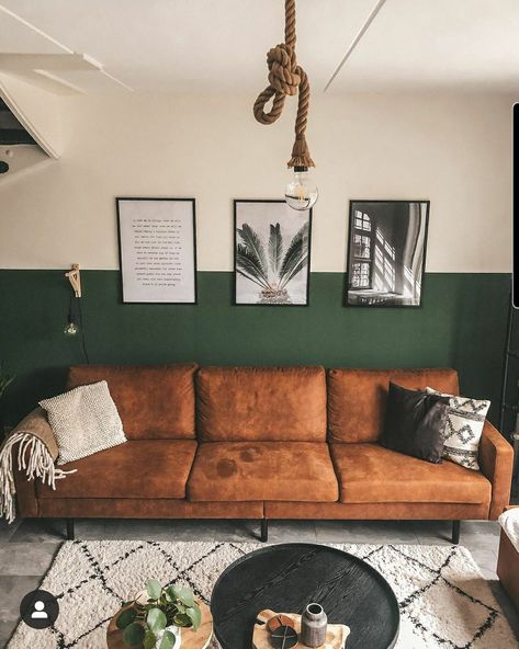 Brown And Green Living Room, Blue Grey Living Room, Green Walls Living Room, Dark Green Living Room, Modern Glam Living Room, Mediterranean Bedroom, Brown Sofa Living Room, Green Living Room Decor, Glam Living Room Decor