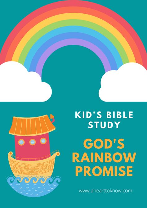 Learn about God’s rainbow promise in the story of Noah’s Ark and other biblical narratives with this hands-on rainbow bible study for kids. #sundayschool #kidsfaith God's Rainbow, Kids Bible Study, Rainbow Bible, Rainbow Lessons, Toddler Sunday School, Gods Promise, Rainbow Promise, Kids Sunday School Lessons, Bible Object Lessons