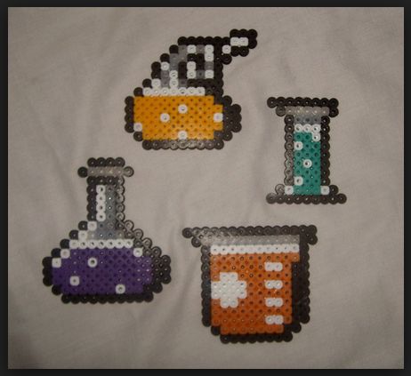 Science. favorite science year so far is 6th grade with Mr. k. wanted to make this for him but couldn't Mad Scientist Laboratory, Scientist Laboratory, Nerd Crafts, Pixel Beads, Melty Bead Patterns, Seed Bead Crafts, Motifs Perler, Melty Beads, Hama Beads Patterns