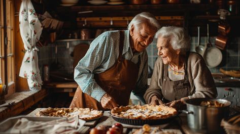 "Elderly Couple Cooking: An #seniors couple lovingly prepares a homemade #baking together in their #rustic, rustic kitchen filled with warmth. #elderly #cooking #couple #kitchen #pie #aiart #aiphoto #stockcake ⬇️ Download and 📝 Prompt 👉 https://stockcake.com/i/elderly-couple-cooking_1044105_814782" Cooking With Partner, Couple Cooking Together Aesthetic, Couple Kitchen, Baking Together, Visualization Board, Homemade Baking, Couple Cooking, Elderly Couples, Family Cooking