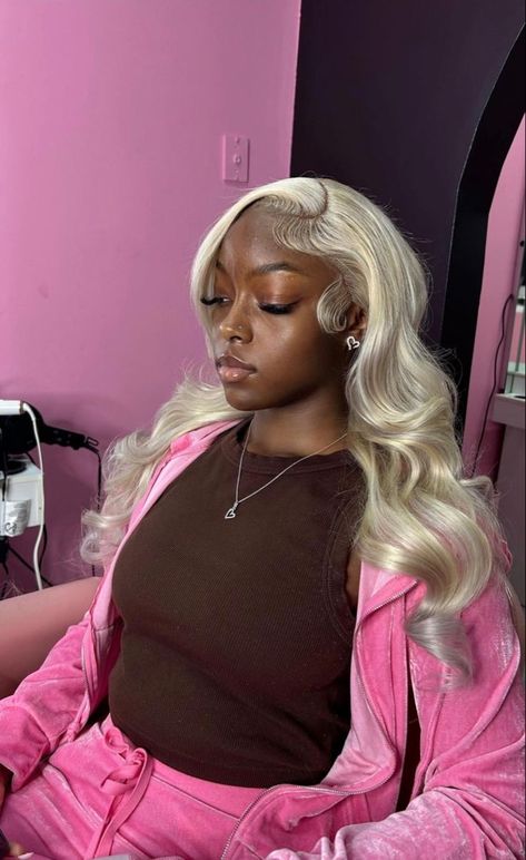 Dark Skin Blonde Hair, Blonde Weave, Barbie Hairstyle, Frontal Wig Hairstyles, Big Box Braids Hairstyles, Birthday Hairstyles, Dyed Hair Inspiration, Blonde Lace Front Wigs, Ash Blonde Hair