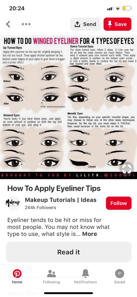 Shapes Of Eyes, How To Do Winged Eyeliner, Almond Eye Makeup, Day Eye Makeup, Monolid Eyes, Monolid Makeup, Eyeliner For Hooded Eyes, Thick Eyeliner, Winged Eyeliner Tutorial