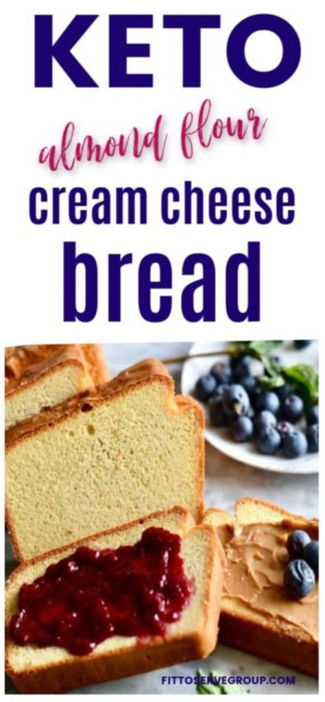 Keto Bread With Cream Cheese, Low Carb Bread Recipes, Keto Favorites, Keto Flour, Keto Cream Cheese, Almond Flour Bread, Cream Cheese Bread, Almond Bread, Best Keto Bread