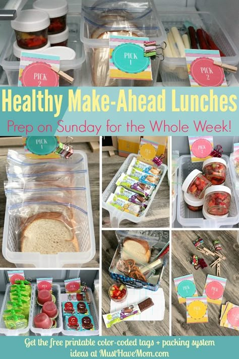 Quick & easy tips to pack a healthy lunch everyday! Make ahead lunches and label system so kids can pack their own healthy lunch! ad Kids Packed Lunch, Easy School Lunches, Cold Lunches, Toddler Lunches, Healthy School, Healthy School Lunches, Make Ahead Lunches, Prepped Lunches, School Lunch Box