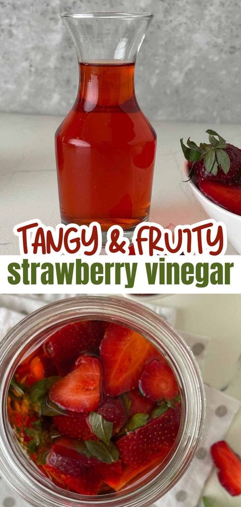 Strawberry Vinegar Strawberry Vinegar, Quick Delicious Meals, Clean Eating Grocery List, Mouthwatering Food, Rustic Recipes, Inexpensive Meals, Pot Pies Recipes, Sweet Treats Recipes, Treat Recipes