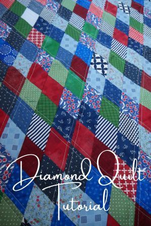 How to Make a Diamond Quilt Tutorial - Darcy Quilts Easy Baby Quilt, Diamond Quilts, Diamond Quilt Pattern, Diagonal Quilt, Baby Quilt Patterns Easy, Diamond Patch, Quilting Designs Patterns, Homemade Quilts, Baby Quilt Pattern