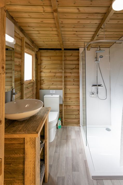 Glamping in Devon Valleyside Escapes Safari Tent Lodges Glamping Bathroom Ideas, Glamping Amenities, Glamping Bathroom, Small Fridge Freezer, Safari Bathroom, Mediterranean Courtyard, Glamping Ideas, Luxury Glamping, Small Fridges