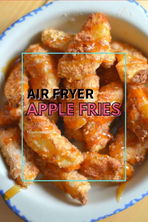 Apple Fries Recipe, Air Fryer Apple Fries, Random Desserts, Apple Fries, Easy Healthy Snack Ideas, Air Fryer Recipes Dessert, Air Fryer Recipes Snacks, New Air Fryer Recipes, Apple Snacks