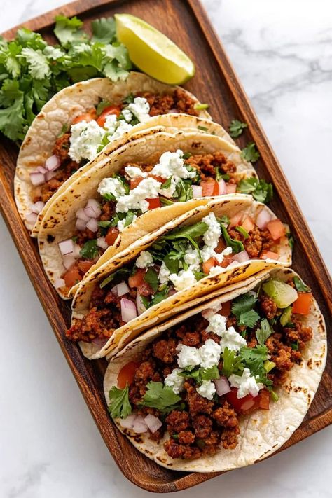 Chorizo Tacos Recipe - Insanely Good Dinner Ideas Chorizo, Soy Chorizo Tacos, Mexican Style Tacos, Dinner Ideas With Chorizo, Chorizo Breakfast Tacos, Chorizo Tacos Recipes, Mexican Chorizo Recipes, Chorizo Tostadas, Recipes With Chorizo