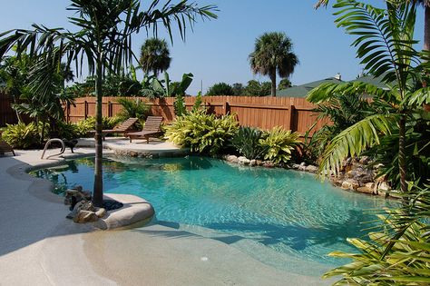 Backyard Pool Beach Entry | Beach entry | Flickr - Photo Sharing! Backyard Goals, Beach Entry Pool, Backyard Beach, Natural Swimming Pools, Backyard Pool Landscaping, Backyard Paradise, Dream Pools, Backyard Pool Designs, Beautiful Pools