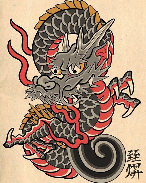 Traditional Japanese Tattoos Flowers, Traditional Japanese Tattoos Dragon, Black Men Arm Tattoos, Goddess Knotless Braids With Color, Japanese Old School Tattoo, Vintage Japanese Tattoo, Tattoos For Black Men, Men Arm Tattoos, Traditional Dragon Tattoo