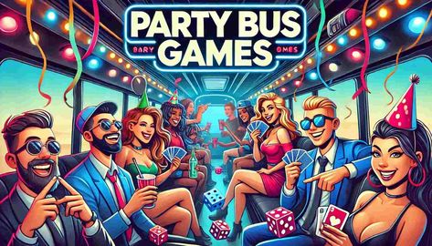 20+ Party Bus Games For Friends, Couples, And Bachelorette Party Bus Trip Games For Adults, Party Bus Games, Party Bus Ideas, Games For Friends, Bachelorette Party Bus, Easy Drinking Games, Drinking Game Rules, Drinking Board Games, Bus Party