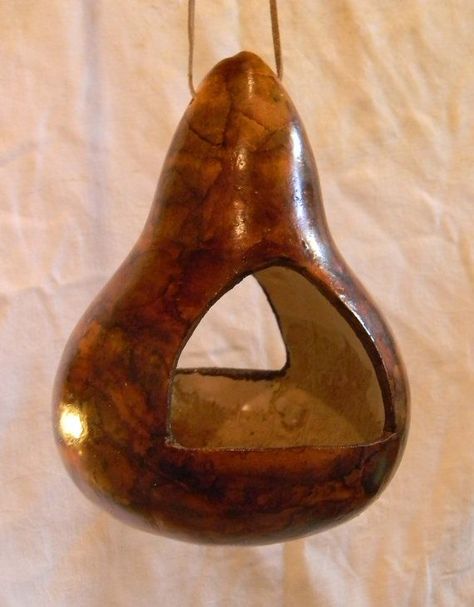 Image result for gourd bird feeder Gourd Bird Houses, Parafin Wax, Gourds Diy, Different Shades Of Brown, Gourd Ideas, Gorgeous Gourds, Gourd Crafts, Bird House Feeder, Gourds Birdhouse