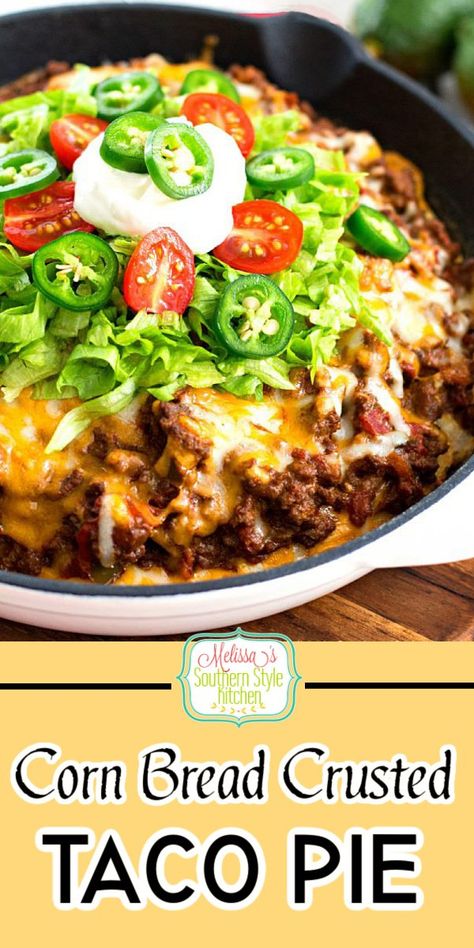 Mexican Cornbread Casserole Recipe, Cornbread Taco, Casserole Beef, Mexican Cornbread Recipe, Cornbread Recipes, Easy Corn, Cornbread Easy, Taco Pie, Favorite Casseroles