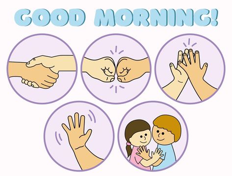 Preschool Classroom Rules, Hug Cartoon, Good Morning Hug, Hand Shake, Teacher Cartoon, Kindergarden Activities, Clip Art Library, Class Decoration, Morning Greetings