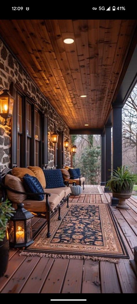 Front And Back Porch Ideas, Outside Porch Ideas, Fromt Porch Ideas, Cabin Porch Ideas, Front Porch Lighting Ideas, Casa Country, Porch Design, The Porch, Porch Lighting