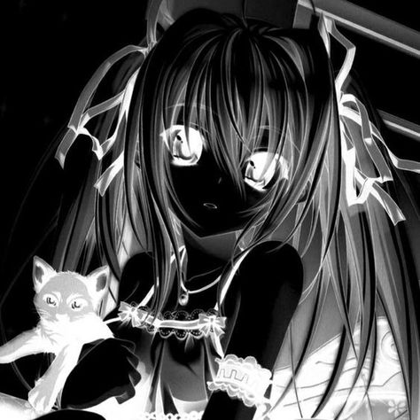 W Pfp, Goth Anime Pfp, Dc Banner, Pfp Dark, Goth Anime, White Pfp, 2000s Anime, Kitty Pfp, Emo 2000s