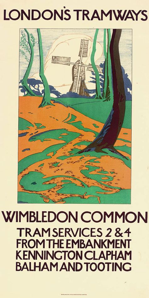 Wimbledon Common, Underground Map, London Painting, Epping Forest, London Transport Museum, Posters Uk, Richmond Upon Thames, Transport Museum, Transportation Poster