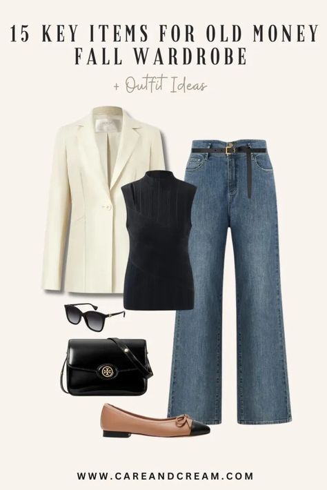 Old Money Fall Capsule Wardrobe, Expensive On A Budget Outfit, Minimalist Old Money, Old Money Fall, Classic Fashion Looks, Look Expensive On A Budget, Plain White Shirt, How To Look Expensive, Chic Wardrobe