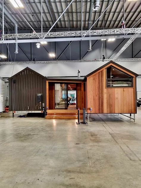 Ashleigh Modular Tiny House Design | Shaye's Tiny Homes | Auckland Pod House Tiny Homes, Modular Tiny Homes, Two Story Tiny House, Container Shops, Europe Buildings, Outdoor Studio, Alternative Housing, Pod House, Structural Insulated Panels