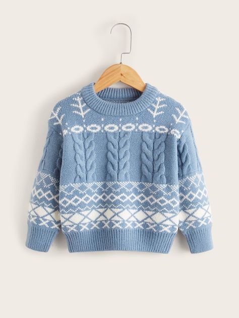 Blue and White Casual  Long Sleeve Viscose Geometric Pullovers Embellished High Stretch Fall/Winter Toddler Boys Clothing Kids Sweater Boys, Boys Knit Sweaters, Toddler Boy Sweater, Crochet Men, Baby Boy Sweater, Baby Sweater Knitting Pattern, Baby Boy Knitting, Knit Baby Sweaters, Geo Pattern