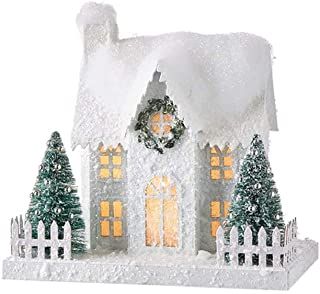 Amazon.com: putz houses Gable House, Gingerbread Village, Raz Imports, Christmas Village Houses, Putz Houses, Snow Village, Red Roof, Christmas Villages, Indoor Christmas