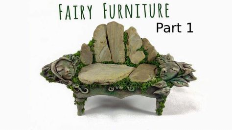 Fairy Garden Bench, Diy Fairy Garden, Indoor Fairy Gardens, Garden Bench Diy, Fairy Garden Furniture, Fairy House Diy, Fairy Garden Crafts, Fairy Garden Designs, Fairy Accessories