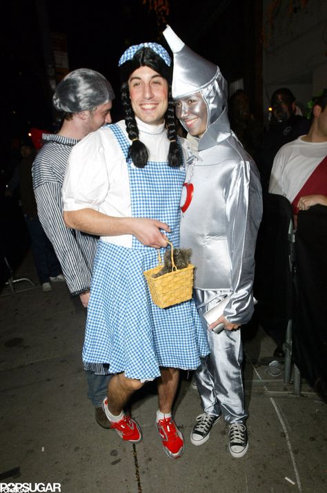 Justin Timberlake's 2005 bash in NYC brought out Jason Biggs and a friend. Wizard Of Oz Couples Costume, Dorothy And Tin Man Costume, Tin Man Costume Men, Dorothy Couple Costume, Tin Man Halloween Costume, Tin Man Costume, Celebrity Couple Costumes, The Wizard Of Oz Costumes, Tin Man Costumes