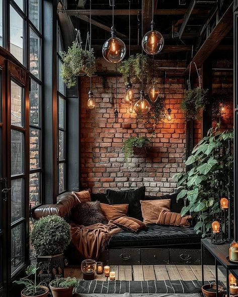 Industrial Mansion, Industrial Home Decor, Earthy Home, Dark Home Decor, Dark Home, Deco Boheme, Apartment Life, Boho House, January 19