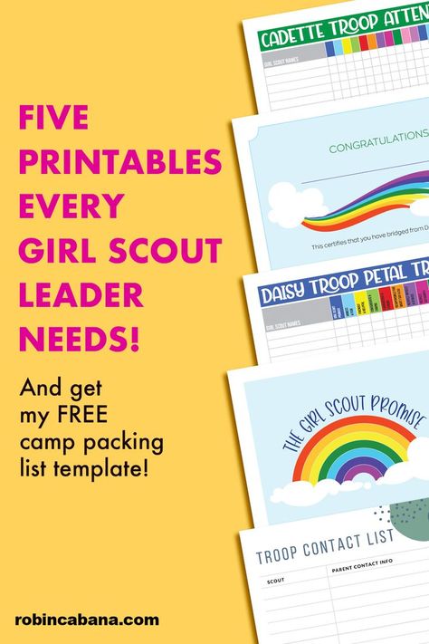 Girl Scout Brownies Activities, Daisy Girl Scouts Activities, Girl Scout Leader Binder, Junior Girl Scout Badges, Girl Scout Daisy Activities, Camp Packing List, Girl Scout Promise, Girl Scout Gifts, Girl Scout Mom