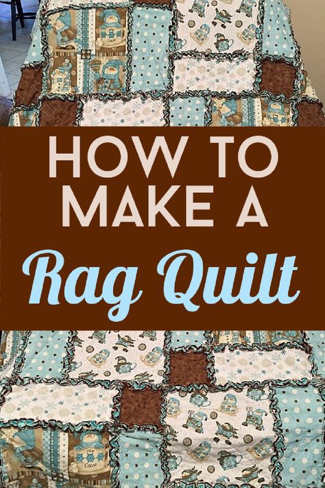 image with a rag quilt hanging over a chair and the words how to make a rag quilt over the center of image Rag Quilt Instructions, Quilt Instructions, Flannel Rag Quilts, Gifts Sewing, Rag Quilt Tutorial, Colchas Quilting, Rag Quilt Patterns, Baby Rag Quilts, Rag Quilts