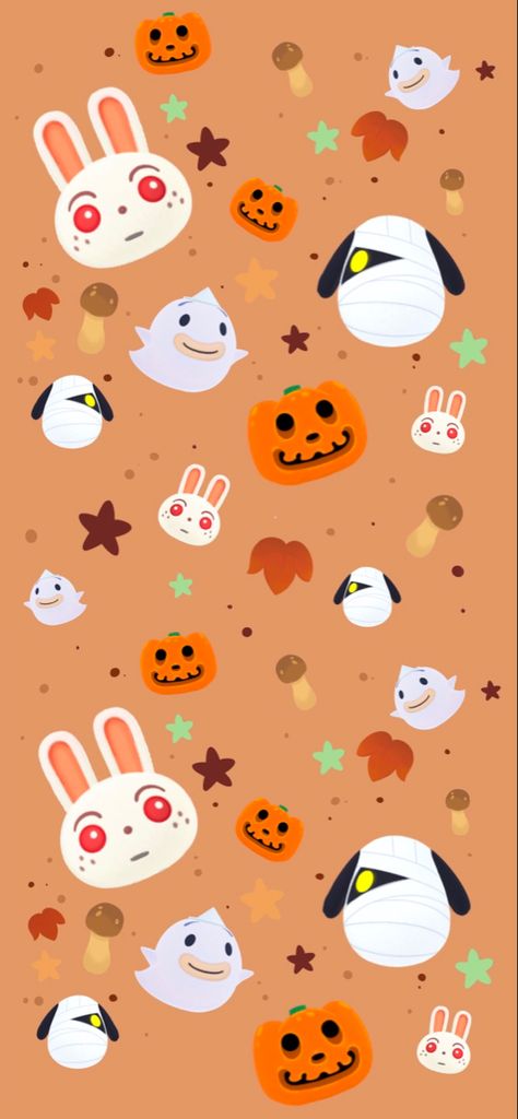 Animal Crossing Wallpaper Iphone, Halloween Kawaii Wallpaper, Wallpaper Iphone Halloween, Animal Crossing Wallpaper, Wallpaper Autumn, Autumn Animals, Wings Wallpaper, Animals Crossing, Acnh Designs