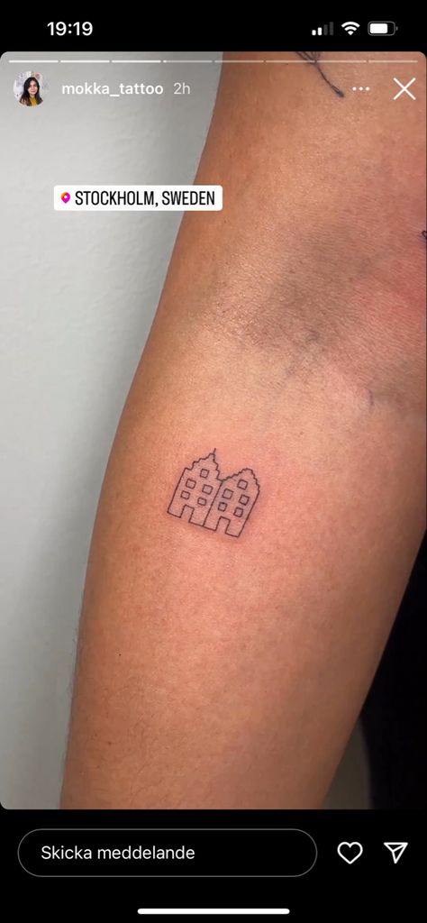 Swedish Tattoo Ideas Sweden, Swedish Inspired Tattoo, Tiny London Tattoo, Scandinavia Tattoos, Denmark Tattoo Ideas, Copenhagen Tattoo Ideas, Sweden Tattoo Ideas, Scandi Tattoo, Study Abroad Tattoo