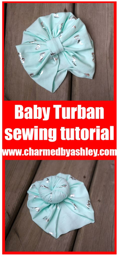 Newborn Baby Turban hat | Charmed By Ashley Newborn Turban Hat, Newborn Turban, Baby Turban Hat, Baby Turban, Patterns Sewing, Beginner Sewing Projects Easy, Turban Hat, Leftover Fabric, Baby Diy