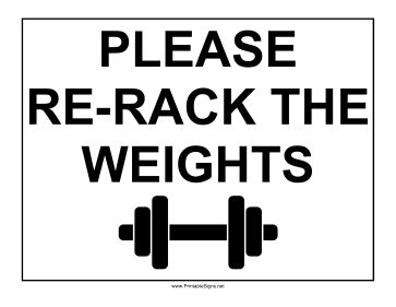 This gym sign asks weight lifters to re-rack their weights when finished. Free to download and print Re Rack Weights Quotes, Gym Signs, Gym Branding, Gym Rules, Gym Designs, Weight Quotes, Gym Posters, Weight Lifters, Gym Rack