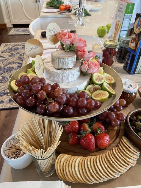 Three 3 tier cheese wheel cake and grazing/charcuterie table with figs, flowers, grapes, nuts, crackers and more made by chef Liv Vasquez of LivvieSmalls Events Cheese Wheel Cake, Graze Table, Cheese Tower, Wheel Cake, Cheese Wheel, Cake Tower, Cheese And Wine, Grazing Table, Wine And Cheese