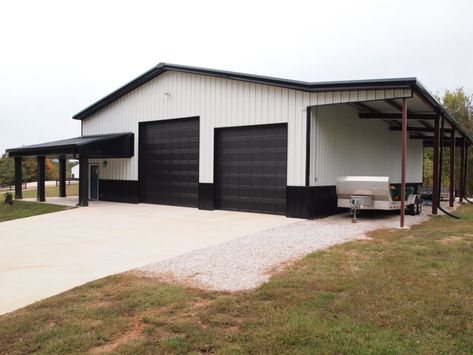 50x75x16 Metal Building Customer in Arkansas | Simpson Steel Building Shop With Living Quarters, Metal Garage Buildings, Metal Shop Building, Pole Barn Garage, Metal Building Kits, Steel Building Homes, Barn Shop, Metal Garage, Barn Storage