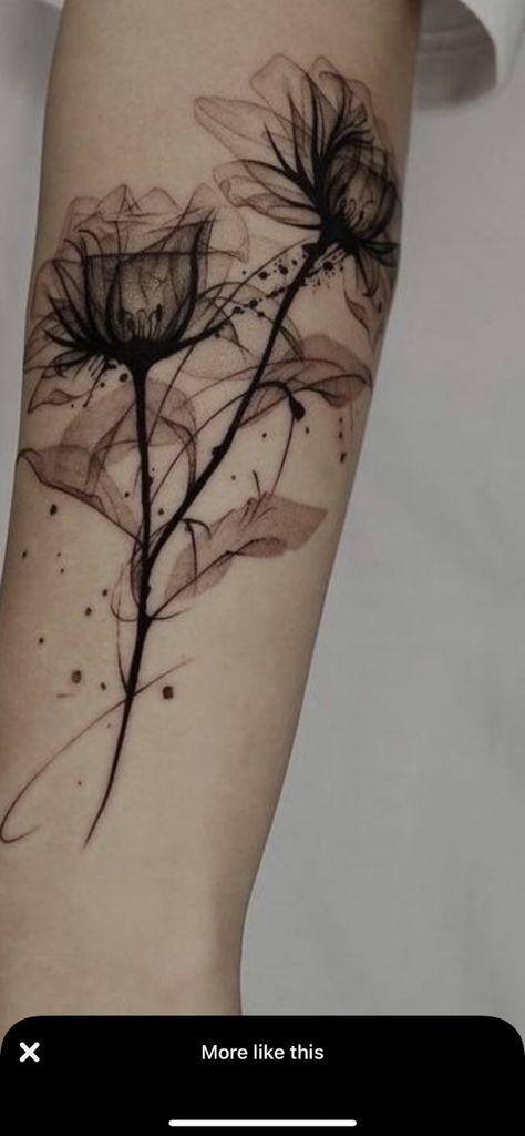 Black Flowers Tattoo, Watercolor Rose Tattoos, Poppies Tattoo, Forearm Tattoo Design, Muster Tattoos, Rose Tattoo Design, Spine Tattoos, Black Ink Tattoos, Elegant Tattoos