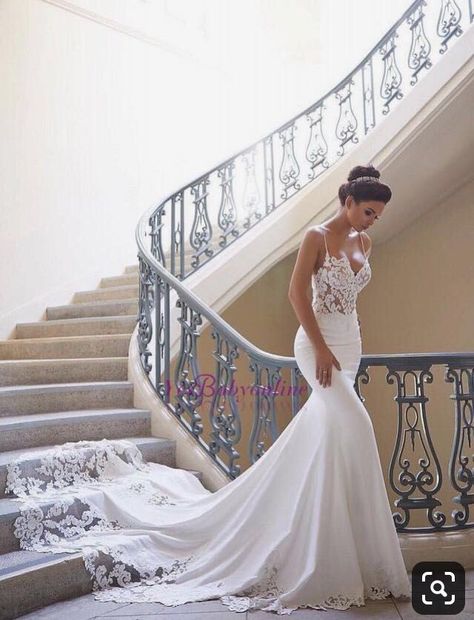 Prom Dresses White, Backless Mermaid Wedding Dresses, Lace Sweetheart Wedding Dress, Spaghetti Strap Wedding Dress, Pnina Tornai, Bridal Dresses Lace, Wedding Dress Chiffon, Lace Formal Dress, Sweetheart Wedding Dress